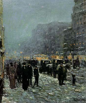 Broadway and 42nd Street 1902 - Childe Hassam reproduction oil painting