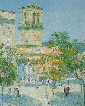 Street of the Great Captain Cordoba 1910 - Childe Hassam reproduction oil painting