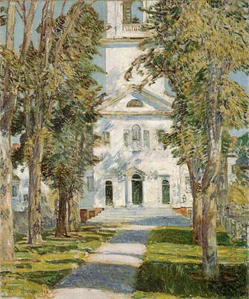 The Church at Gloucester 1918 - Childe Hassam reproduction oil painting