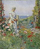 In the Garden Celia Thaxter in Her Garden 1892 - Childe Hassam reproduction oil painting