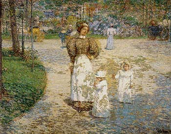 Spring in Cantral Park Springtim 1898 - Childe Hassam reproduction oil painting