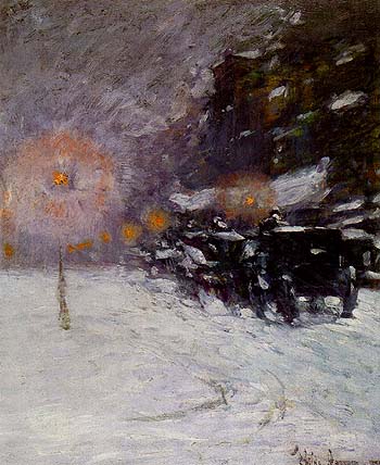 Winter Midnight 1894 - Childe Hassam reproduction oil painting