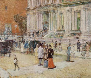 The Manhattan Club The Stewart Mansion 1891 - Childe Hassam reproduction oil painting