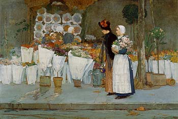 At the Florist 1889 - Childe Hassam reproduction oil painting