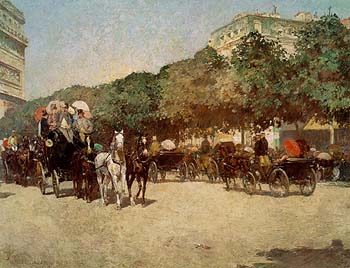 Grand Prix Day 1887 - Childe Hassam reproduction oil painting