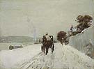 Along the Seine Winter 1887 - Childe Hassam reproduction oil painting