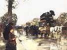 April Showers Elysees Paris 1888 - Childe Hassam reproduction oil painting
