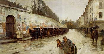 Une Averse rue Bonaparte 1887 - Childe Hassam reproduction oil painting