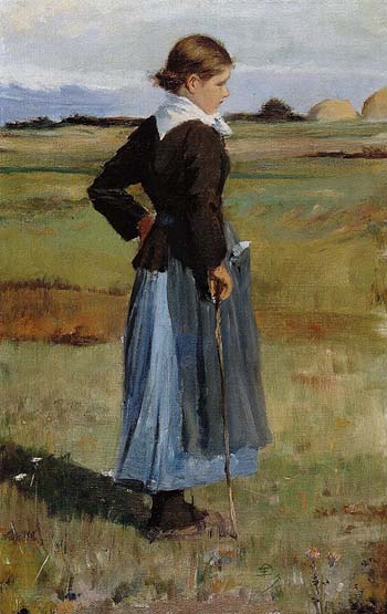 French Peasant Girl 1883 - Childe Hassam reproduction oil painting