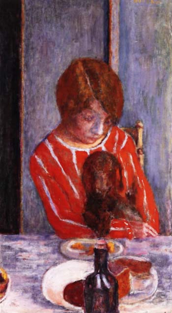 Woman with Dog 1922 - Pierre Bonnard reproduction oil painting