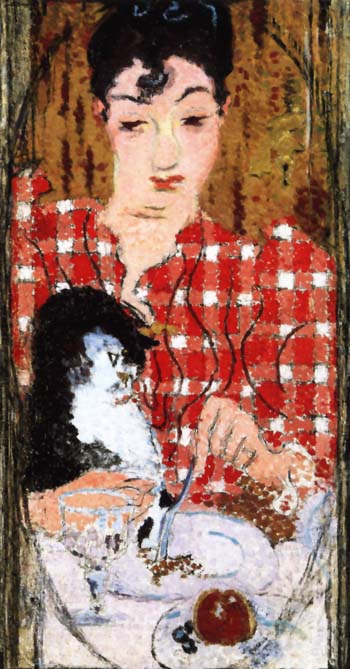 Checked Blouse; Portrait of Mme Claude Terrasse, the Artist's Sister 1892 - Pierre Bonnard reproduction oil painting