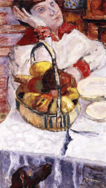 Woman with Basket of Fruit 1915 - Pierre Bonnard reproduction oil painting