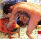 Nude Right Leg Raised 1924 - Pierre Bonnard reproduction oil painting