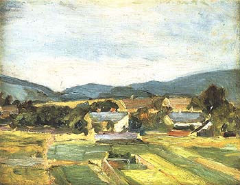Landscape in Lower Austria 1907 - Egon Scheile reproduction oil painting