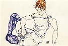 Seated Woman in Violet Stockings, 1917 - Egon Scheile