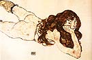 Nude on Her Stomach, 1917 - Egon Scheile