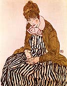 Edith Schiele, Seated, 1915 - Egon Scheile reproduction oil painting