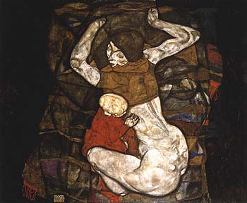 Young Mother 1914 - Egon Scheile reproduction oil painting