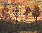 Four Trees 1917 - Egon Scheile reproduction oil painting