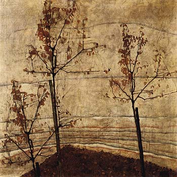 Autumn Trees 1911 - Egon Scheile reproduction oil painting