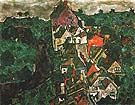 Kruman Landscape (Town and River) 1915-16 - Egon Scheile