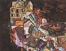 Edge of Town (Krumau Town Crescent III) 1918 - Egon Scheile reproduction oil painting