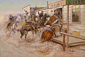 In Without Knocking - Charles M Russell reproduction oil painting