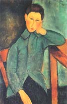 Boy with Blue Waistcoat 1919 - Amedeo Modigliani reproduction oil painting