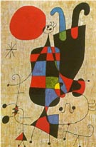 People and Dog in front of the Sun - Joan Miro