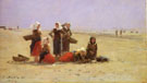 Women on the Beach at Berck 1881 - Eugene Boudin reproduction oil painting