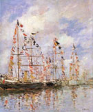 Yacht Basin at Trouville Deauville - Eugene Boudin reproduction oil painting