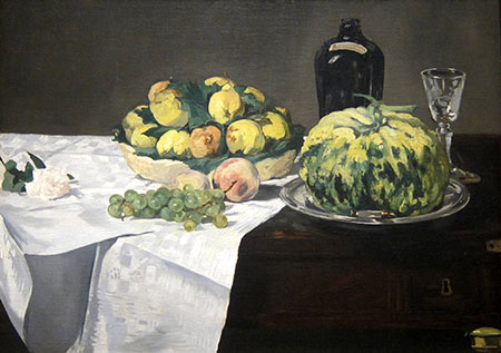 Still Life with Melon and Peaches 1866 - Edouard Manet reproduction oil painting