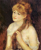 Young Woman Braiding Her Hair 1876 - Pierre Auguste Renoir