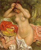 Bather Arranging Her Hair 1893 - Pierre Auguste Renoir reproduction oil painting