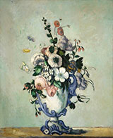 Flowers in a Rococo Vase - Paul Cezanne reproduction oil painting