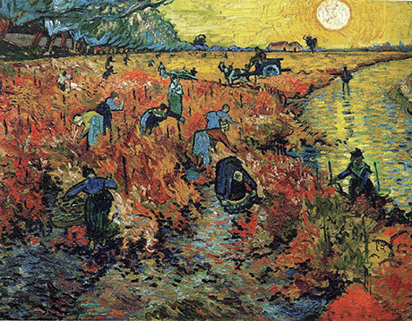 The Red Vineyard Arles 1888 - Vincent van Gogh reproduction oil painting