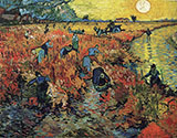 The Red Vineyard Arles 1888 - Vincent van Gogh reproduction oil painting