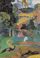 Landscape with Peacocks (Matamoe) 1892 - Paul Gauguin reproduction oil painting