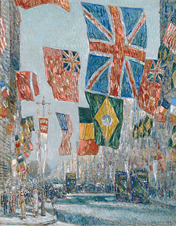 Avenue of the Allies, Great Britain 1918 - Childe Hassam reproduction oil painting
