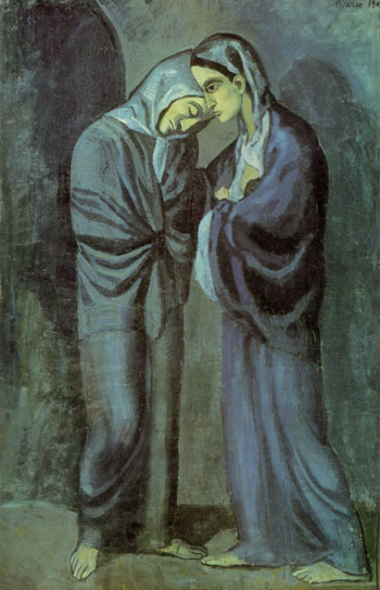 The Visit (Two Sisters) 1902 - Pablo Picasso reproduction oil painting