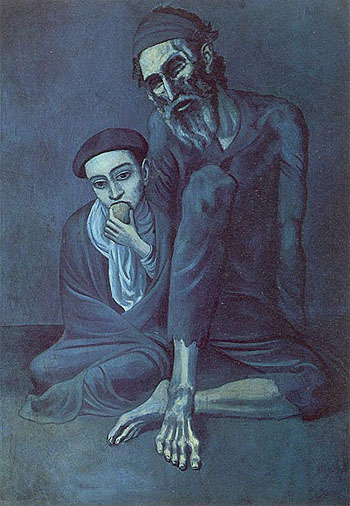 Old Jew and a Boy 1903 - Pablo Picasso reproduction oil painting