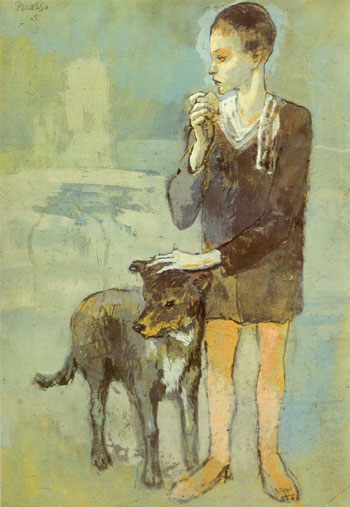 Boy with Dog 1905 - Pablo Picasso reproduction oil painting