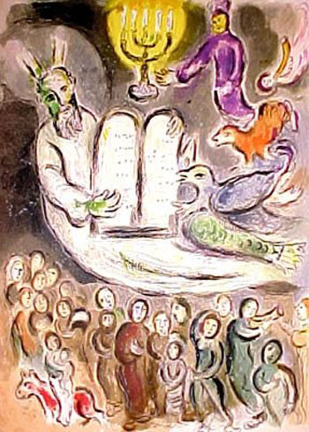 Moses and the Ten Commandments - Marc Chagall reproduction oil painting