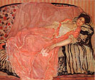 Portrait of madame Gely (On the Couch) - Frederick Carl Frieseke
