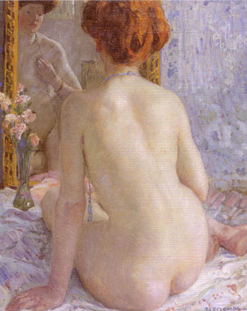 Reflections (Marcelle) 1909 - Frederick Carl Frieseke reproduction oil painting
