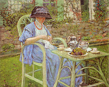 Breakfast in the Garden 1911 - Frederick Carl Frieseke reproduction oil painting