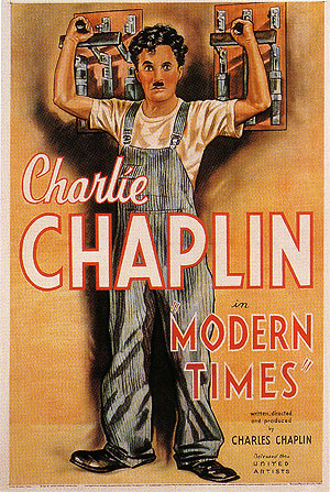 MODERN TIMES, CHARLIE CHAPLIN, 1936 - Classic-Movie-Posters reproduction oil painting