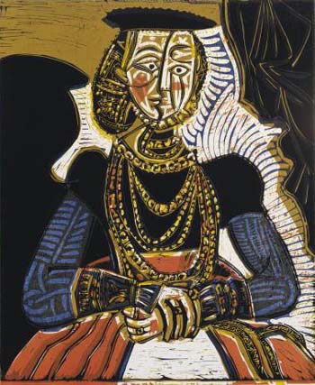 Portrait of a Woman after Cranach the Younger 1958 - Pablo Picasso reproduction oil painting