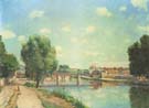 The Railway Bridge at Pontoise 1873 - Camille Pissarro reproduction oil painting