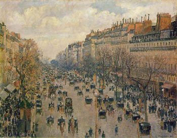Boulevard Montmartre Afternoon Sunshine 1897 - Camille Pissarro reproduction oil painting